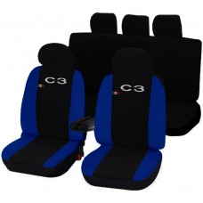 Coprisedili Citroen C3 bicolore nero - blu royal